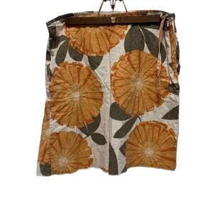 Columbia skirt XCO bright orange flowers womens size 6 floral design
